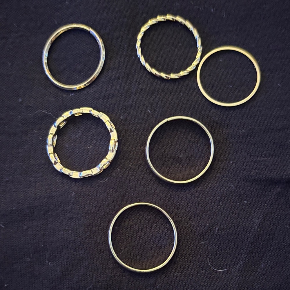 Elegant Gold-Tone Ring Set
